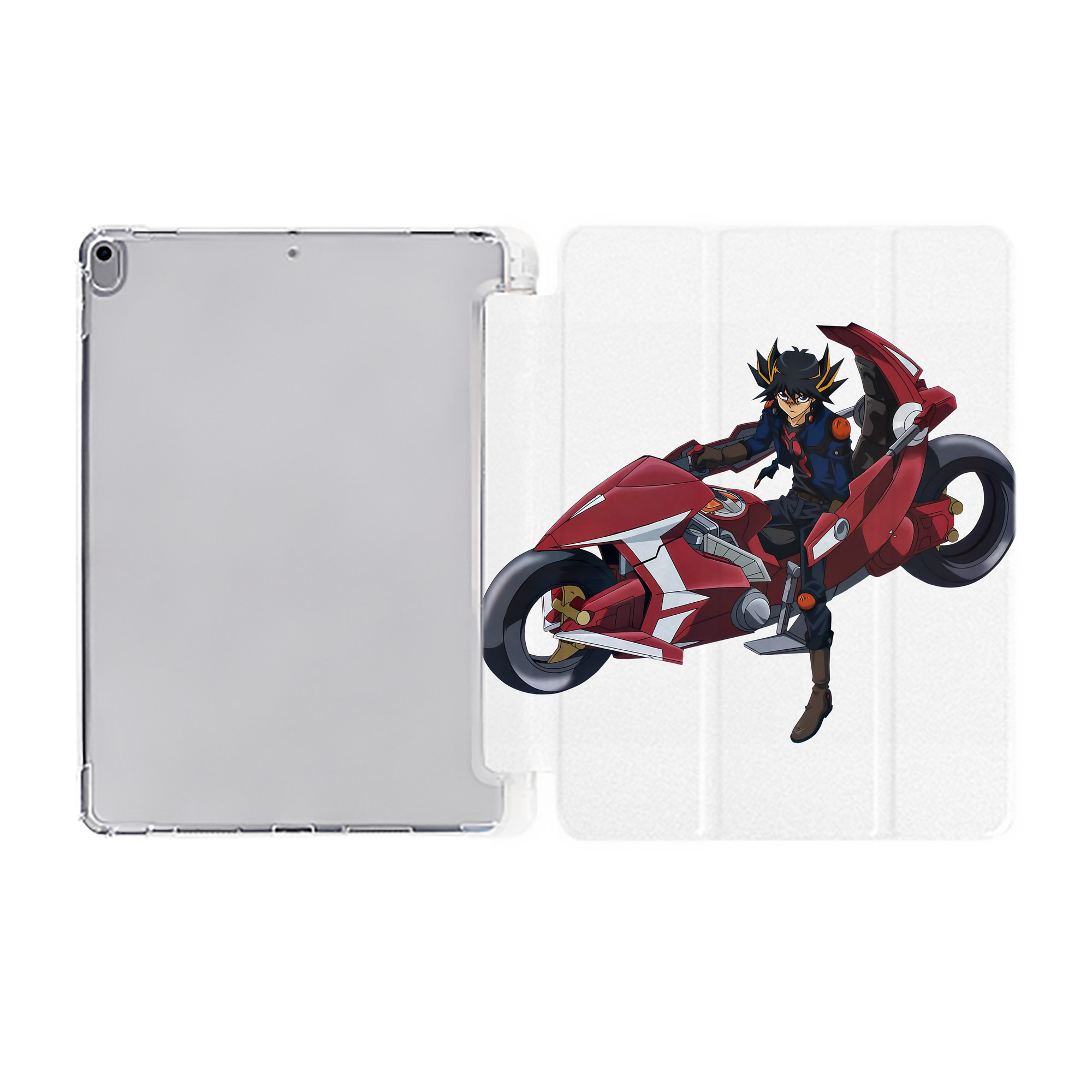 （画像用） 遊☆戯☆王 Yu-Gi-Oh! IPad ケース ペン収納付き 三つ折りスタンド PUレザー×シリコン 対応機種9.5/10.5/10.9インチ